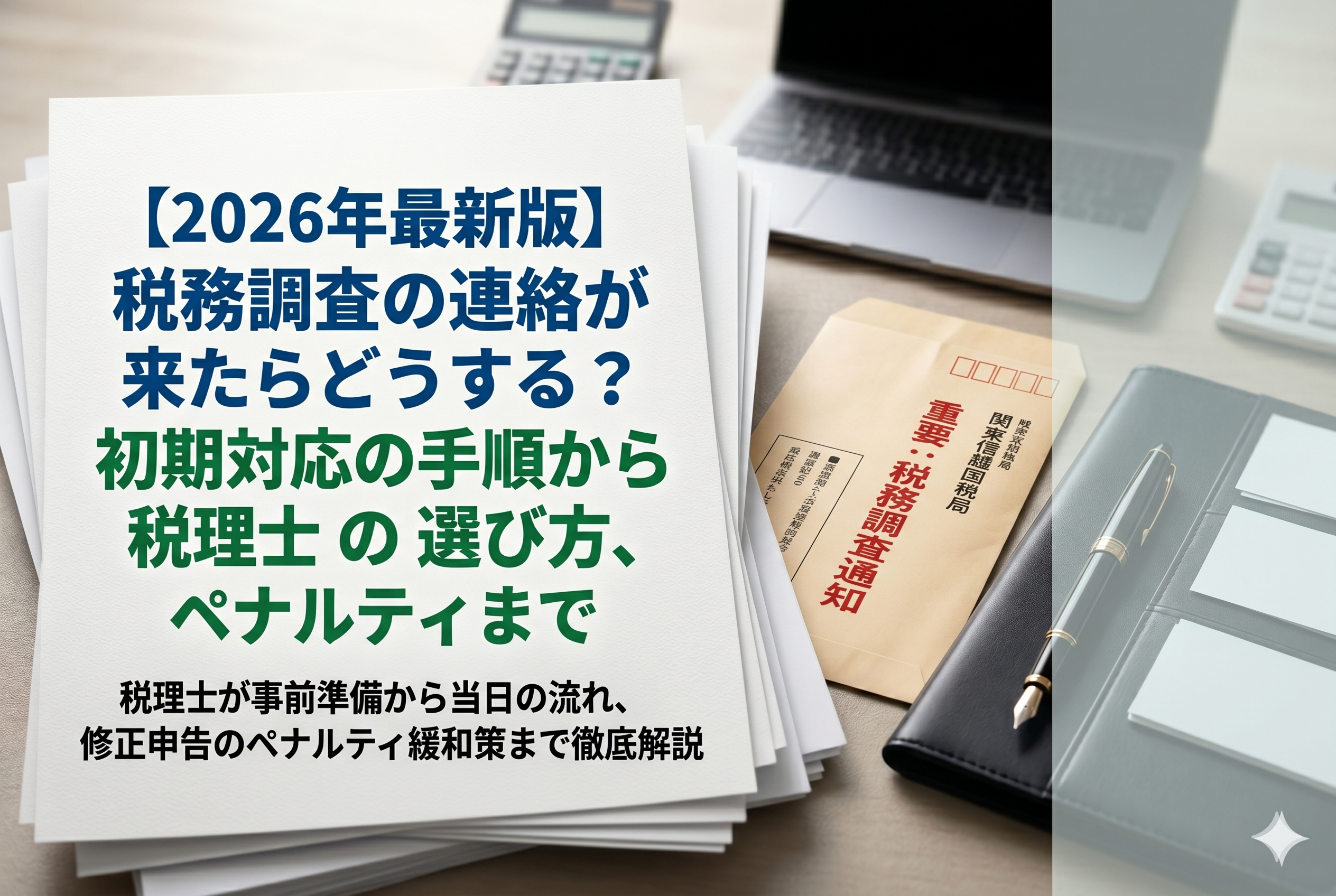 税務調査の連絡が来たらどうする？初期対応の手順から税理士の選び方、ペナルティまで徹底解説